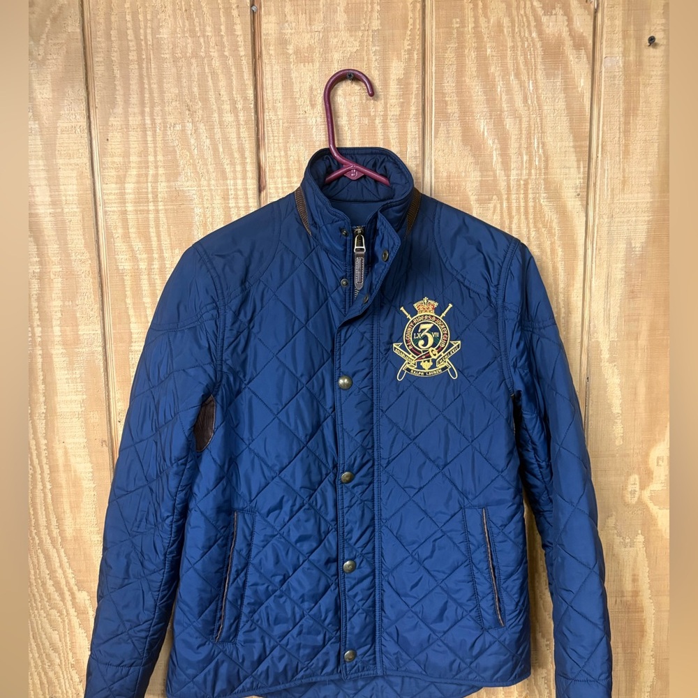 Ralph Lauren Blue Quilted Jacket with Crest - Picture 3 of 11